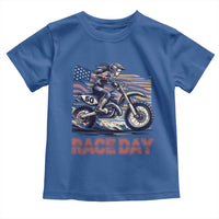 Dirt Bike Girl Toddler T Shirt Patriotic Motocross American Flag Racing - Wonder Print Shop
