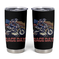 Dirt Bike Girl Tumbler Cup Patriotic Motocross American Flag Racing