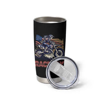 Dirt Bike Girl Tumbler Cup Patriotic Motocross American Flag Racing
