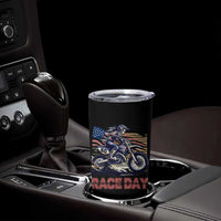 Dirt Bike Girl Tumbler Cup Patriotic Motocross American Flag Racing
