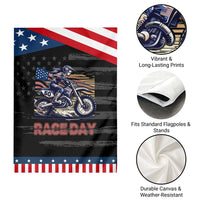 Dirt Bike Girl Garden Flag Patriotic Motocross American Flag Racing
