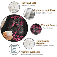 Funny Dirt Bike Girl Throw Blanket Born To Ride Dirt Bikes Forced To Go To School - Wonder Print Shop