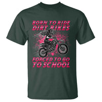 Funny Dirt Bike Girl T Shirt Born To Ride Dirt Bikes Forced To Go To School - Wonder Print Shop