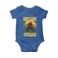 Funny Bigfoot Dirt Bike Baby Onesie Born To Ride Dirt Bikes Forced To Go To School - Wonder Print Shop