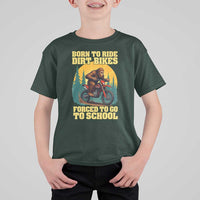 Funny Bigfoot Dirt Bike T Shirt For Kid Born To Ride Dirt Bikes Forced To Go To School - Wonder Print Shop