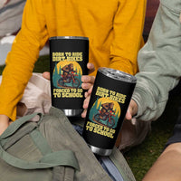 Funny Bigfoot Dirt Bike Tumbler Cup Born To Ride Dirt Bikes Forced To Go To School