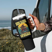 Funny Bigfoot Dirt Bike Tumbler With Handle Born To Ride Dirt Bikes Forced To Go To School