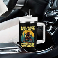 Funny Bigfoot Dirt Bike Tumbler With Handle Born To Ride Dirt Bikes Forced To Go To School