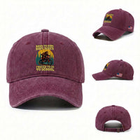Funny Bigfoot Dirt Bike Washed Cotton Baseball Cap Born To Ride Dirt Bikes Forced To Go To School