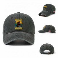 Funny Bigfoot Dirt Bike Washed Cotton Baseball Cap Born To Ride Dirt Bikes Forced To Go To School
