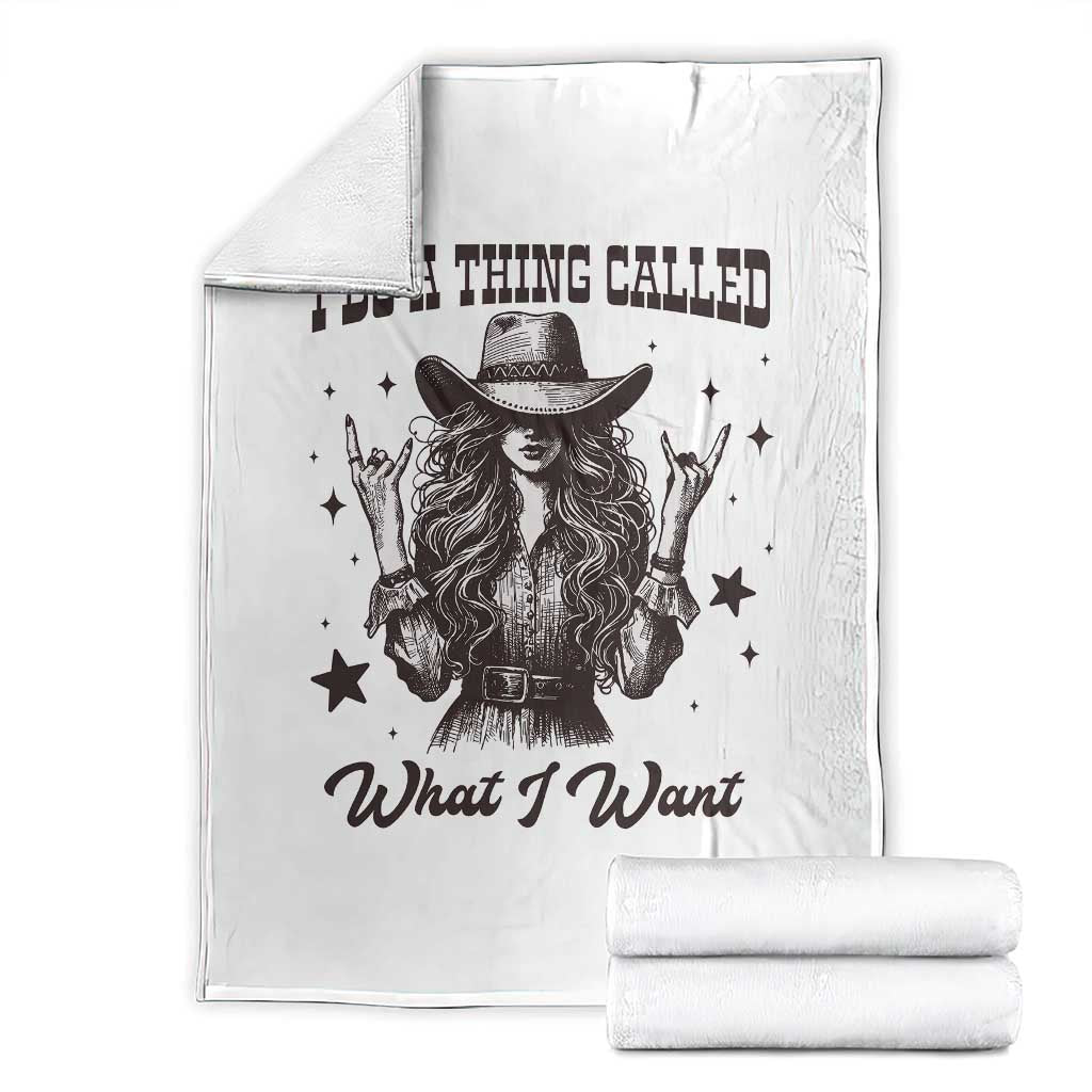 Black Cowgirl Throw Blanket I Do A Thing Called What I Want - Wonder Print Shop