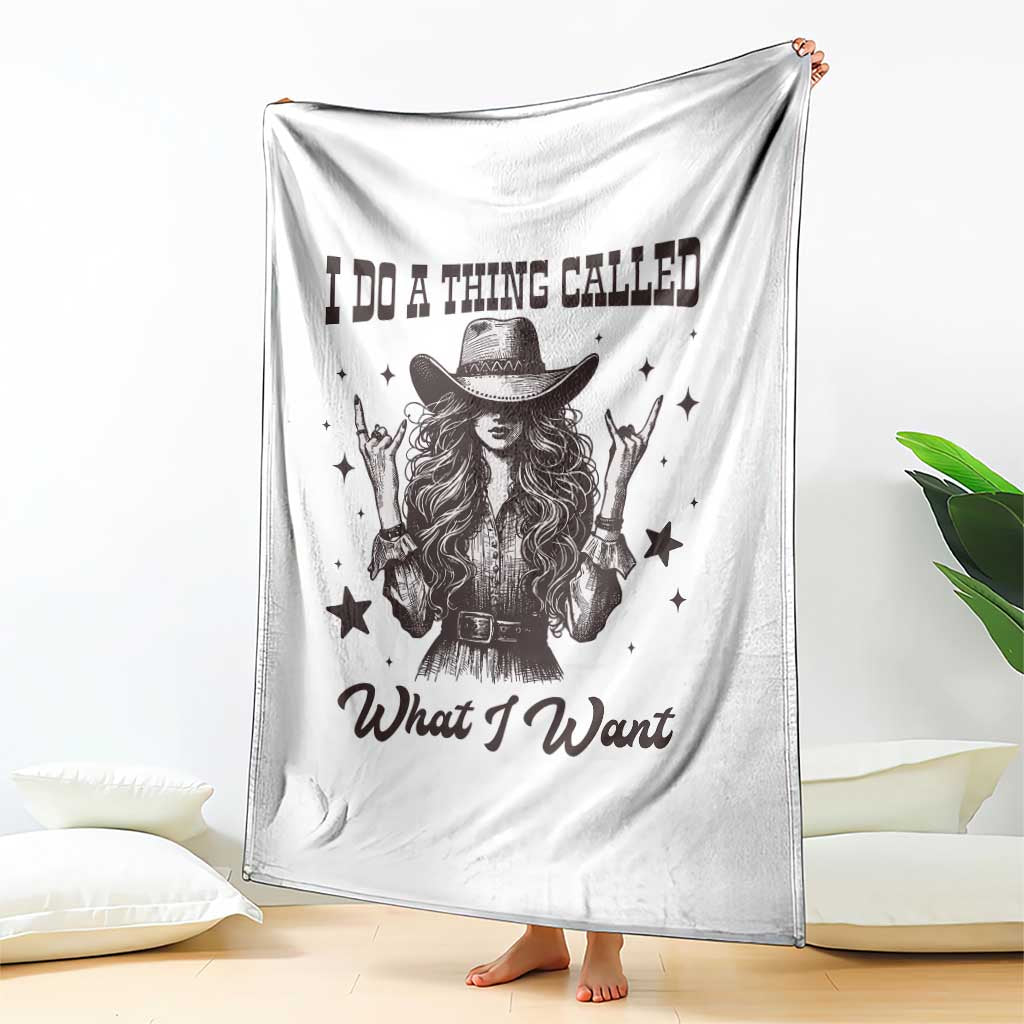 Black Cowgirl Throw Blanket I Do A Thing Called What I Want - Wonder Print Shop