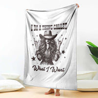 Black Cowgirl Throw Blanket I Do A Thing Called What I Want - Wonder Print Shop