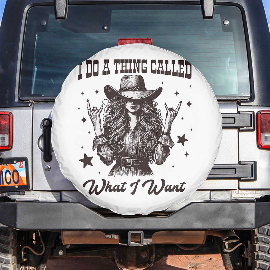 Black Cowgirl Spare Tire Cover I Do A Thing Called What I Want - Wonder Print Shop