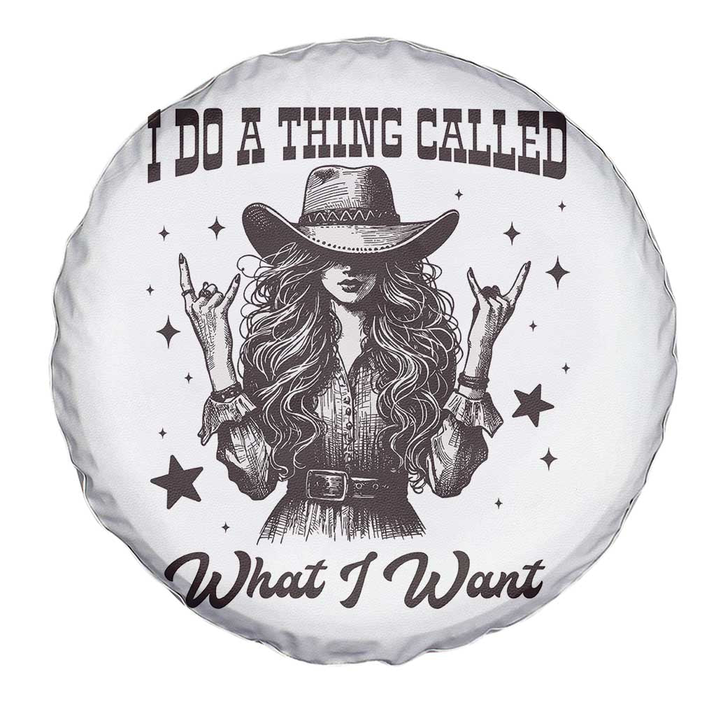 Black Cowgirl Spare Tire Cover I Do A Thing Called What I Want - Wonder Print Shop