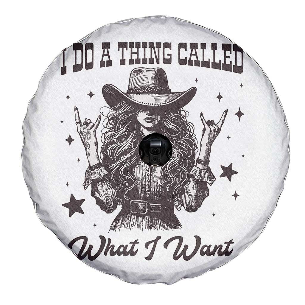 Black Cowgirl Spare Tire Cover I Do A Thing Called What I Want - Wonder Print Shop