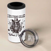 Black Cowgirl 4 in 1 Can Cooler Tumbler I Do A Thing Called What I Want - Wonder Print Shop