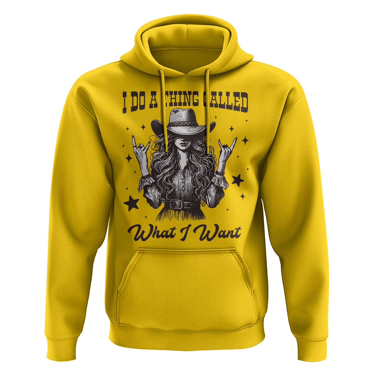 Black Cowgirl Hoodie I Do A Thing Called What I Want - Wonder Print Shop