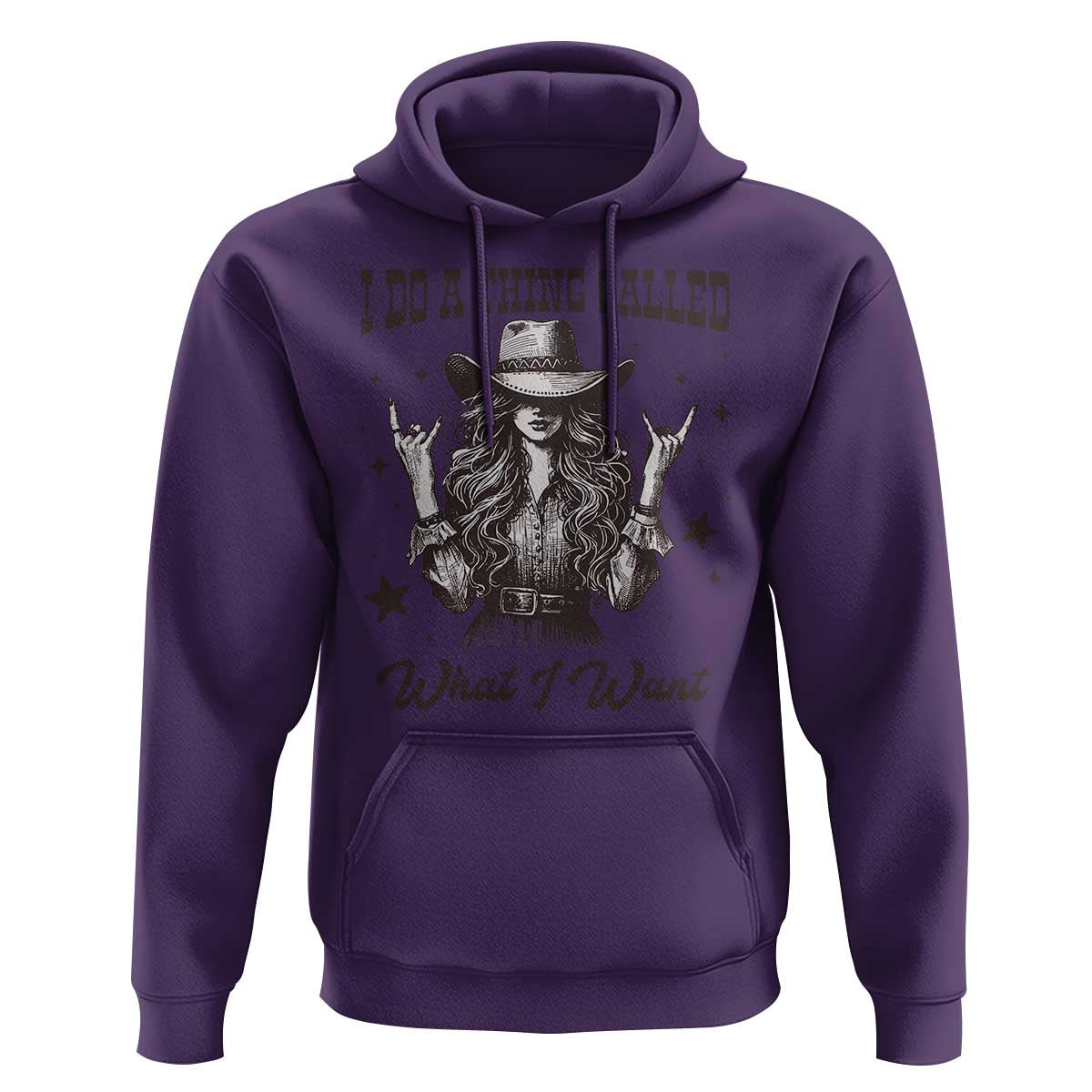 Black Cowgirl Hoodie I Do A Thing Called What I Want - Wonder Print Shop