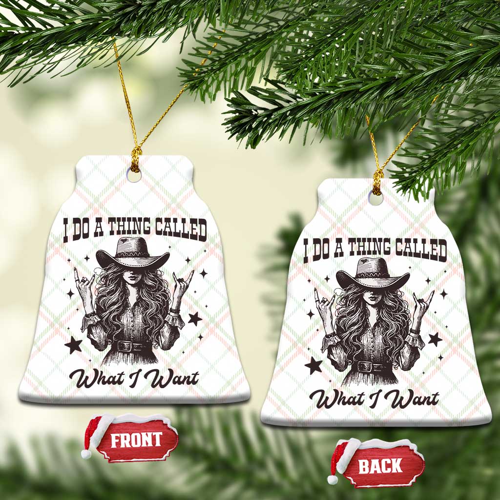 Black Cowgirl Ceramic Ornament I Do A Thing Called What I Want - Wonder Print Shop