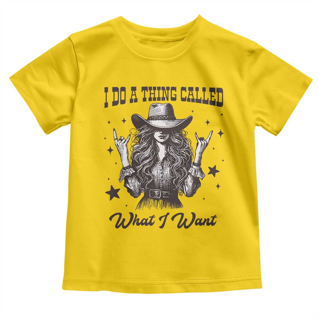 Black Cowgirl Toddler T Shirt I Do A Thing Called What I Want - Wonder Print Shop