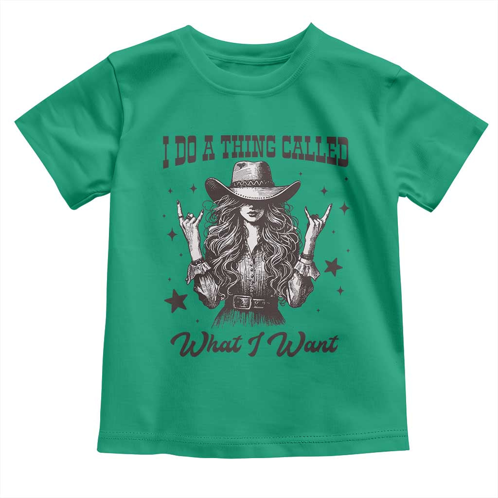 Black Cowgirl Toddler T Shirt I Do A Thing Called What I Want - Wonder Print Shop