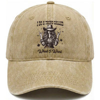 Black Cowgirl Washed Cotton Baseball Cap I Do A Thing Called What I Want