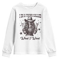 Black Cowgirl Youth Sweatshirt I Do A Thing Called What I Want - Wonder Print Shop