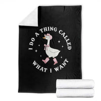 Western Cowgirl Silly Goose Meme Throw Blanket I Do A Thing Called What I Want - Wonder Print Shop