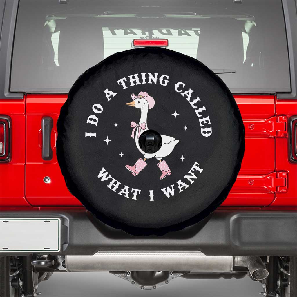 Western Cowgirl Silly Goose Meme Spare Tire Cover I Do A Thing Called What I Want - Wonder Print Shop