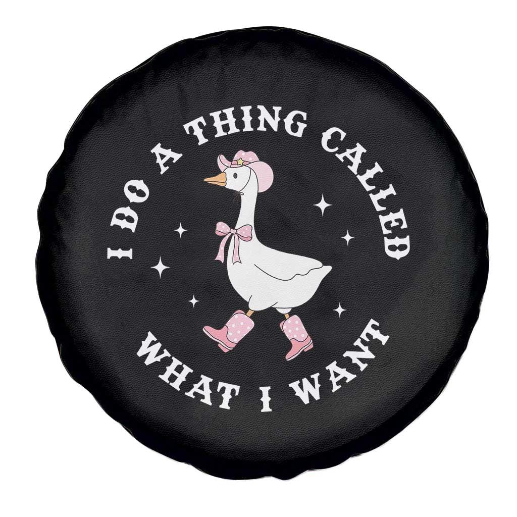 Western Cowgirl Silly Goose Meme Spare Tire Cover I Do A Thing Called What I Want - Wonder Print Shop