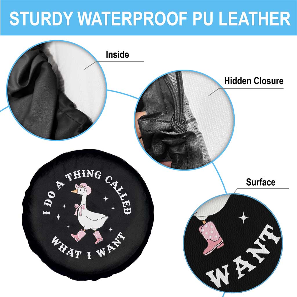 Western Cowgirl Silly Goose Meme Spare Tire Cover I Do A Thing Called What I Want - Wonder Print Shop