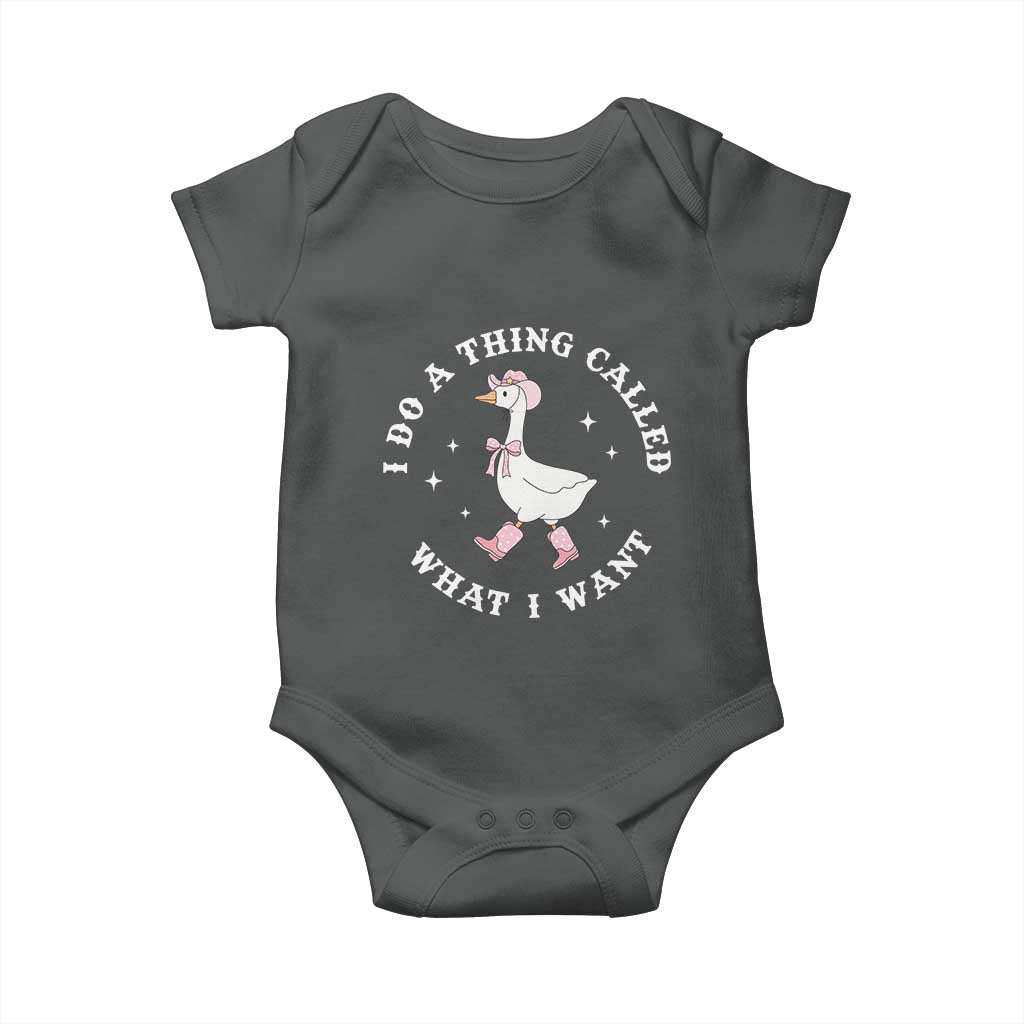 Western Cowgirl Silly Goose Meme Baby Onesie I Do A Thing Called What I Want - Wonder Print Shop