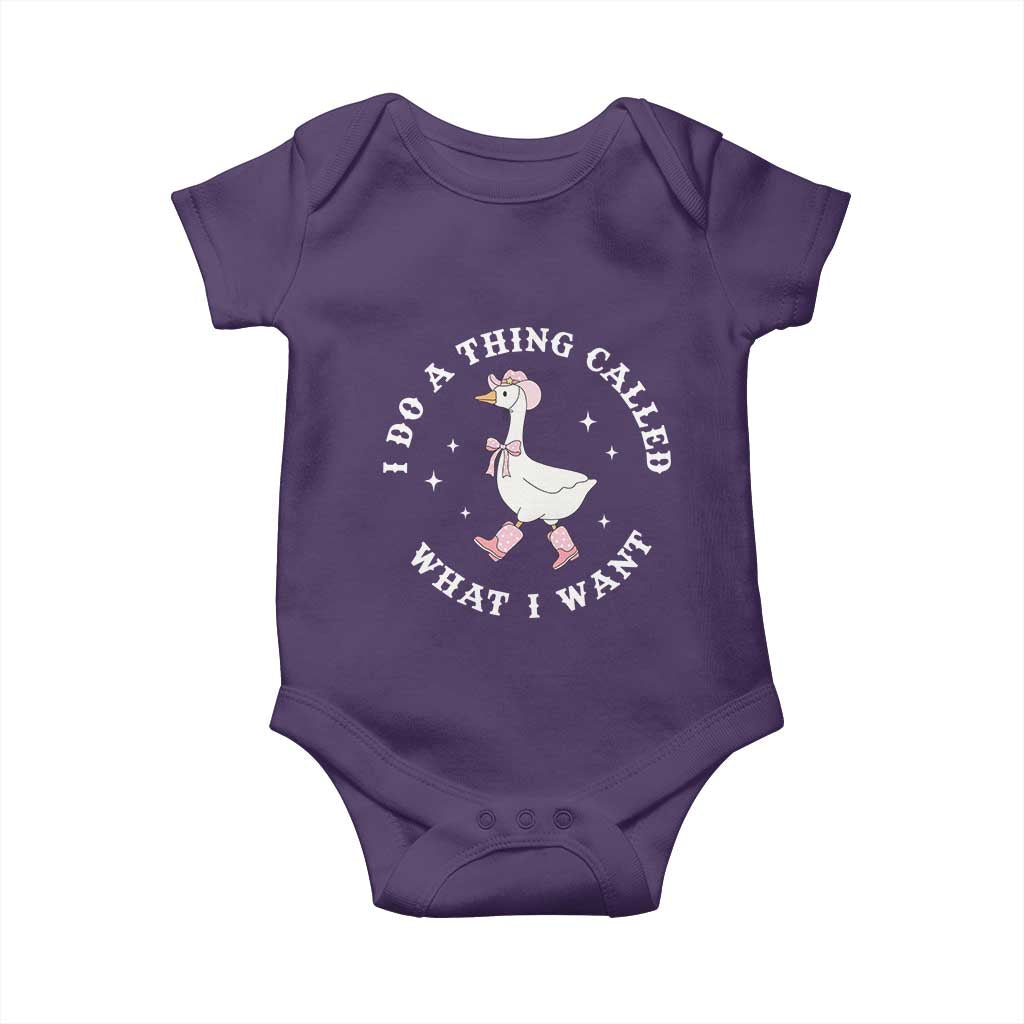 Western Cowgirl Silly Goose Meme Baby Onesie I Do A Thing Called What I Want - Wonder Print Shop