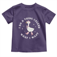 Western Cowgirl Silly Goose Meme Toddler T Shirt I Do A Thing Called What I Want - Wonder Print Shop