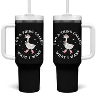 Western Cowgirl Silly Goose Meme Tumbler With Handle I Do A Thing Called What I Want - Wonder Print Shop