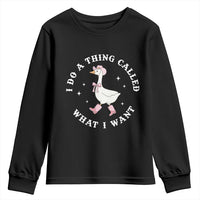 Western Cowgirl Silly Goose Meme Youth Sweatshirt I Do A Thing Called What I Want - Wonder Print Shop