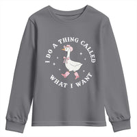 Western Cowgirl Silly Goose Meme Youth Sweatshirt I Do A Thing Called What I Want - Wonder Print Shop