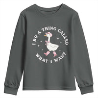 Western Cowgirl Silly Goose Meme Youth Sweatshirt I Do A Thing Called What I Want - Wonder Print Shop