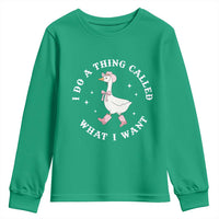 Western Cowgirl Silly Goose Meme Youth Sweatshirt I Do A Thing Called What I Want - Wonder Print Shop