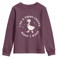 Western Cowgirl Silly Goose Meme Youth Sweatshirt I Do A Thing Called What I Want - Wonder Print Shop