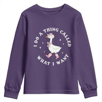 Western Cowgirl Silly Goose Meme Youth Sweatshirt I Do A Thing Called What I Want - Wonder Print Shop