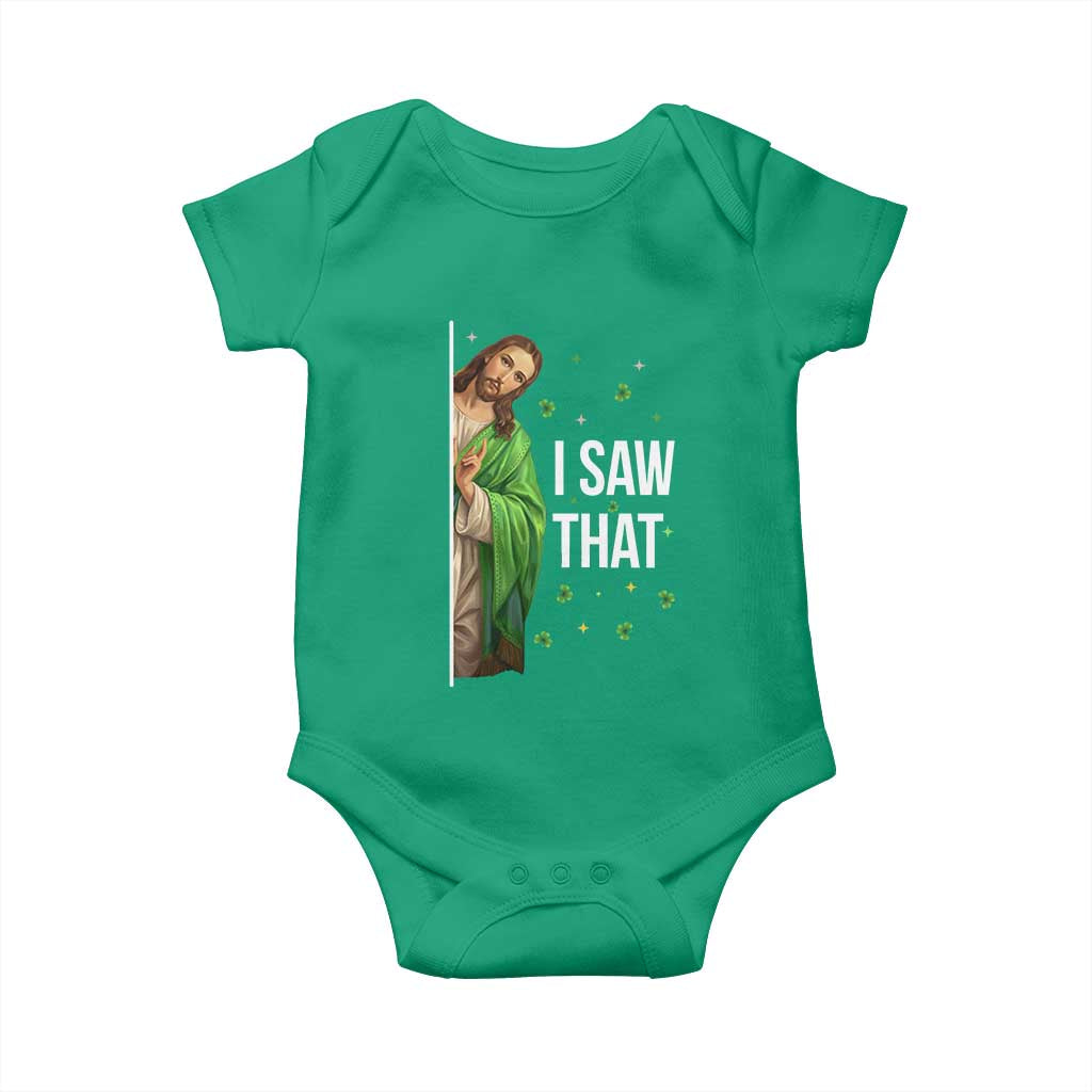 Christian Jesus St Patricks Day Meme Baby Onesie I Saw That