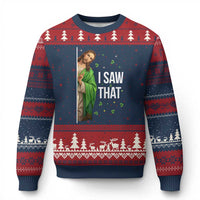 Christian Jesus St Patricks Day Meme Ugly Christmas Sweater I Saw That