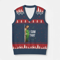 Christian Jesus St Patricks Day Meme V-Neck Knit Sweater Vest I Saw That