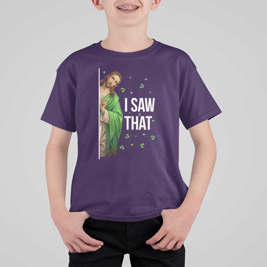 Christian Jesus St Patricks Day Meme T Shirt For Kid I Saw That