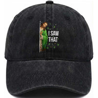 Christian Jesus St Patricks Day Meme Washed Cotton Baseball Cap I Saw That