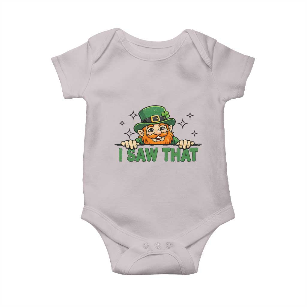 I Saw That Baby Onesie Funny Leprechaun St Patricks Day Meme