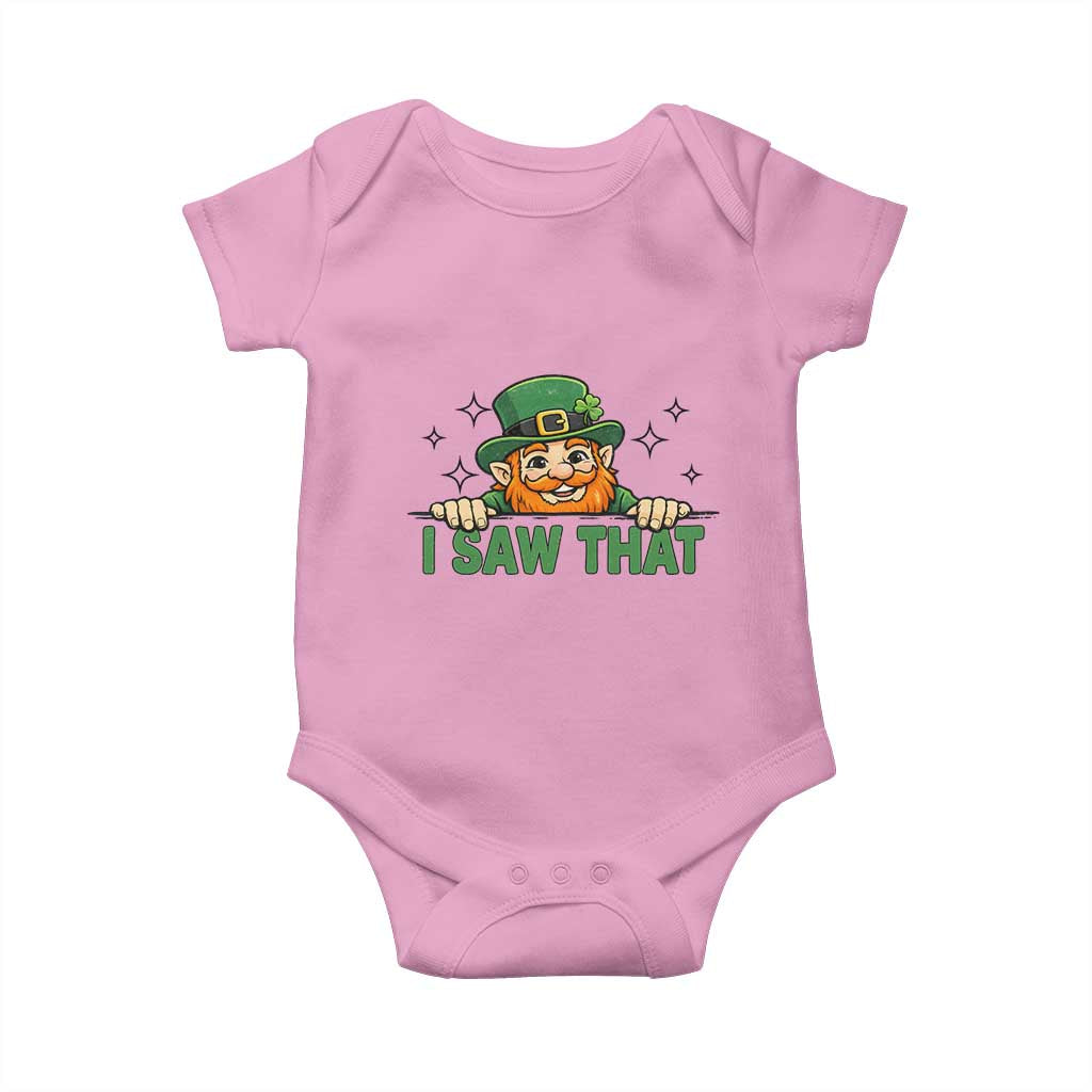 I Saw That Baby Onesie Funny Leprechaun St Patricks Day Meme