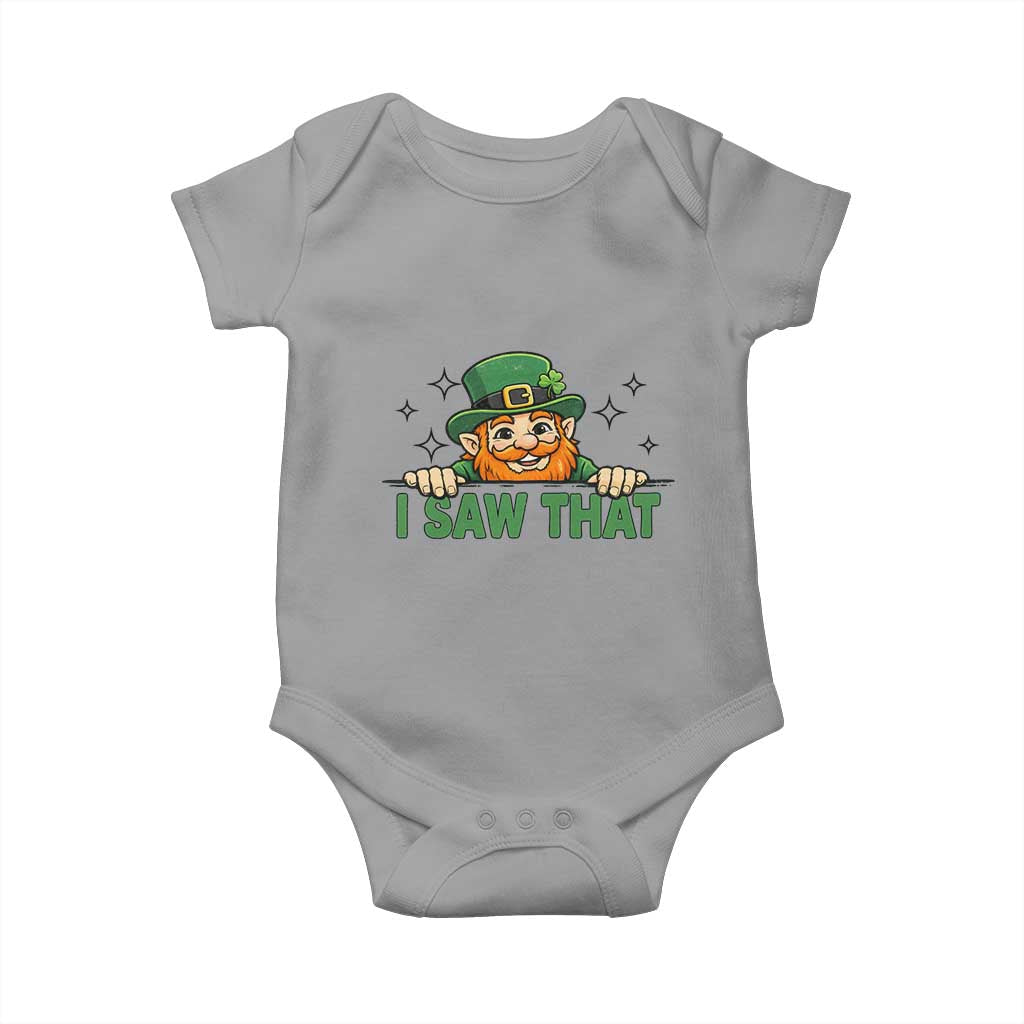 I Saw That Baby Onesie Funny Leprechaun St Patricks Day Meme